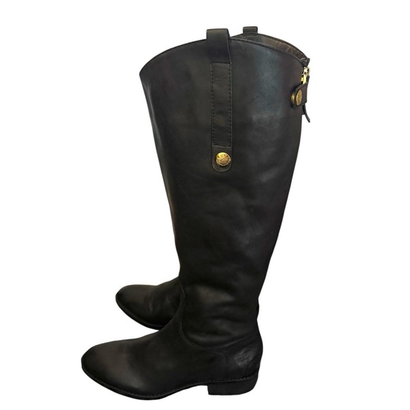 Sam Edelman Women's Penny 2 Black Leather Knee Riding Boots Size 6 - Picture 1 of 11